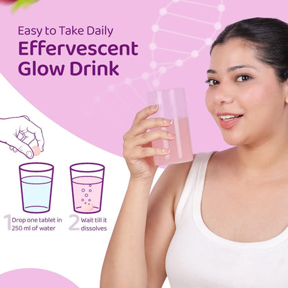 Enshiner Beauty Collagen Effervescent Tablets with Type-S Marine Collagen, Vitamin C & Biotin for Adults | Berry Blast Flavour | Supports Skin Radiance, Hair Growth & Nail Health - 10 tablets