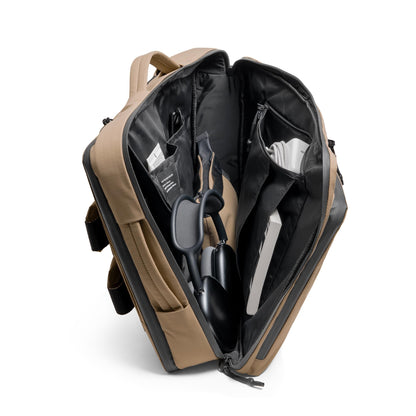 DailyObjects Pivot Convertible Briefpack Bag (16L) |Unisex|Fits 13/14/15.6 inch Laptop/Macbook Pro/Air|Lightweight|Stylish Backpack|Office/Daily Use/Travel|Multi Pocket|Adjustable Strap-Beige