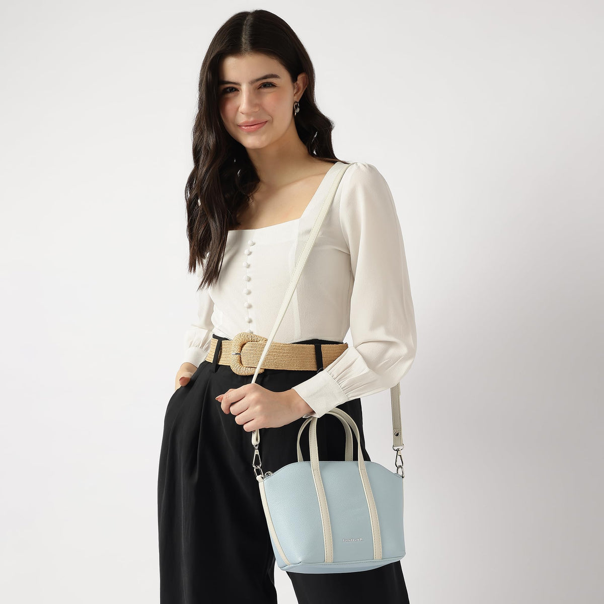 Fastrack Smooth Talker Sling Bag for Women | Detachable Sling Belt, Handle Carry Option, Pebbled Faux Leather, Top Zip Closure & Inner Access Pockets | Versatile & Stylish Compact Bag
