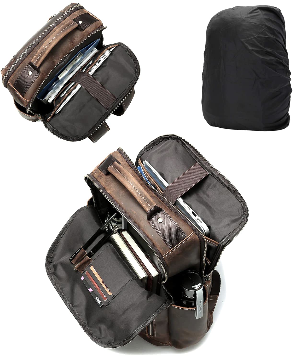 Goatter 24 Ltrs Men's Hunter Leather Backpack For 16 Laptop Travel Hiki- image 4