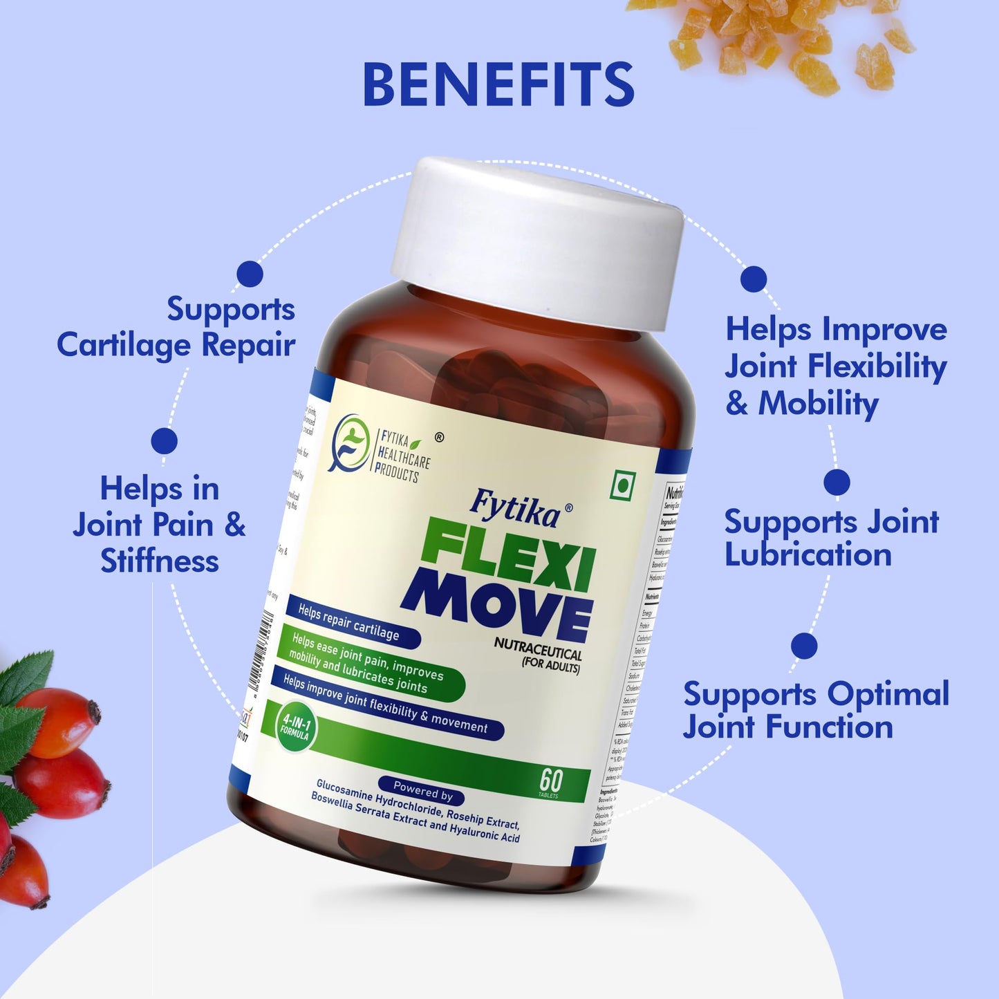 FYTIKA HEALTHCARE PRODUCTS Flexi Move Tablets | Glucosamine, Rosehip Po- image 4