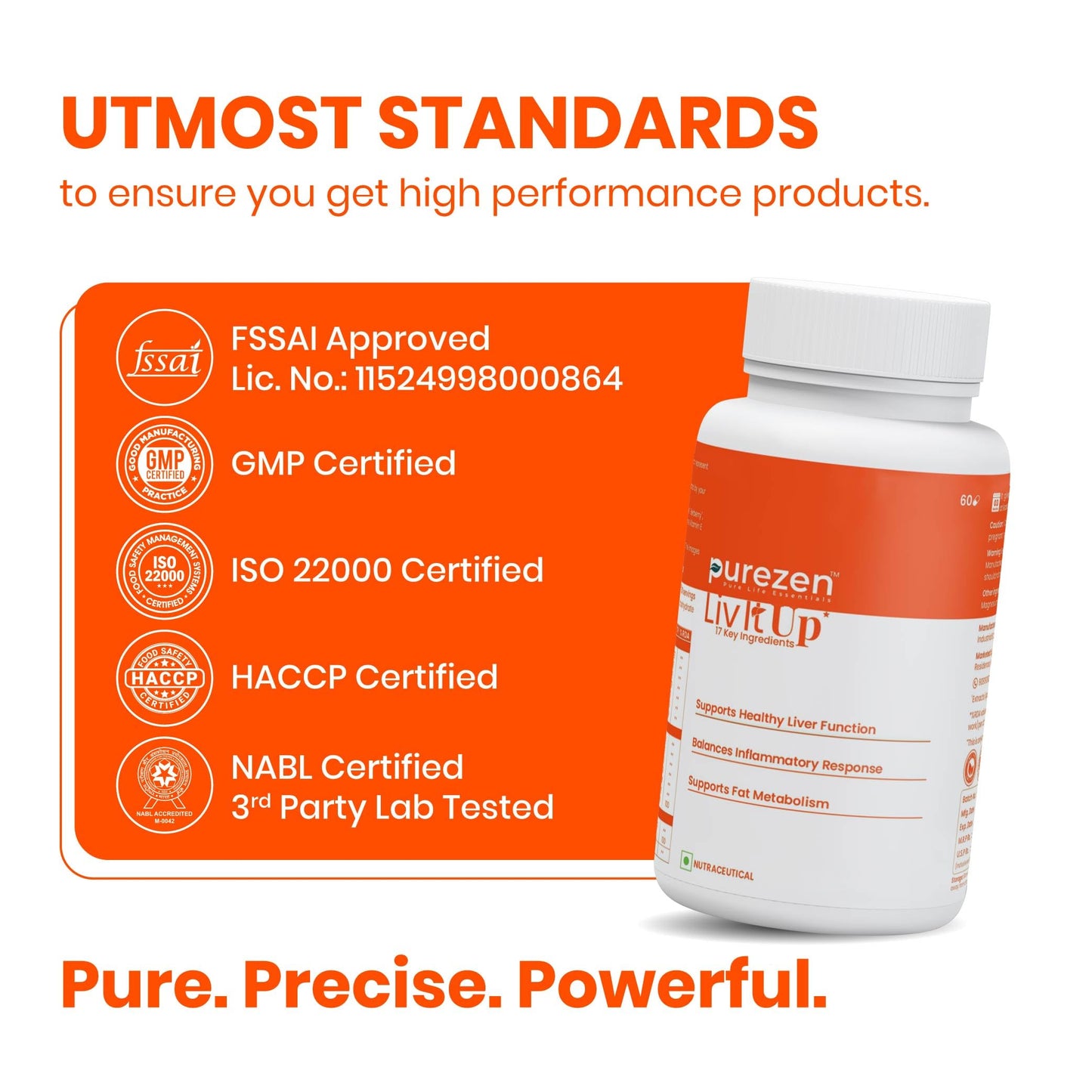 Purezen Liv-It-Up | Plant-Based Liver Support Supplement with Milk Thistle (80% Silymarin), Kalmegh, Kutki, Bhumi Amla, Dandelion & Antioxidant Herbs | 60 Veg Capsules