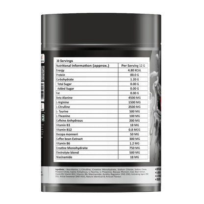 FOURTH GEAR SHRIEK Pre Workout Powder | Extreme Energy, Pump & Focus Formula | Caffeine, Citrulline & Beta Alanine Blend | Muscle Strength & Endurance Booster | 30 Servings (Unisex, Spicy Guava)