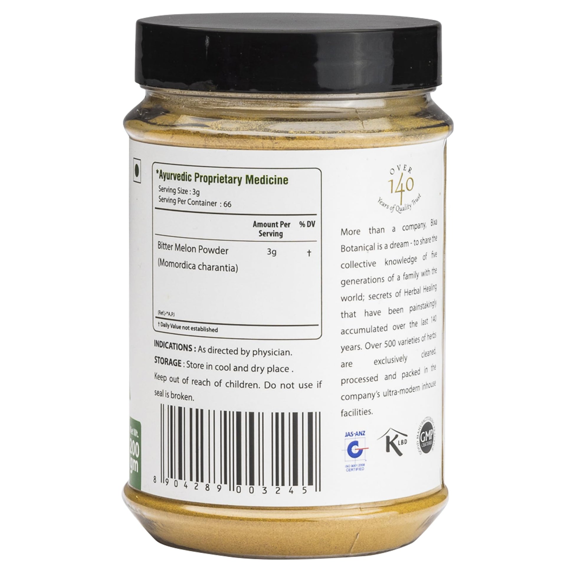 Bixa Botanical Karela Powder/Bitter Melon, Ayurvedic Herb For Blood Sug- image 2