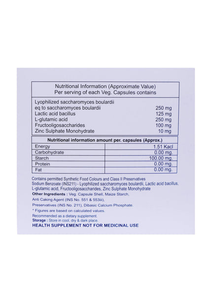 Virgo Healthcare's Biovir | Saccharomyces Boulardii Prebiotic and Probiotic | IBS | Diarrhea | Lactose Intolerance | 30 Capsules
