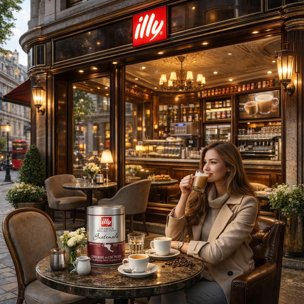 Illy Arabica Selection Guatemala Whole Bean Coffee 250g Tin, Premium 100% Arabica Beans with Chocolate Notes, Medium to Bold Roast Gourmet, Authentic Italian Coffee Beans for Espresso & Machines, By COUGAR – (Imported-UK)