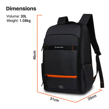 Nasher Miles Brooklyn Backpack Fits 15.6 Inch Laptop, 30L Capacity Premium Durable Polyester Grey Unisex Multipurpose Laptop Backpack | Ideal for Office, Travel, Overnighter