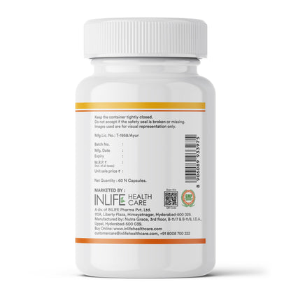 INLIFE Pumpkin Seed Oil, Extra Virgin Cold Pressed, Plant Based Phytosterols, Hair & Prostate Health, Men Women, 60 Veg Capsules
