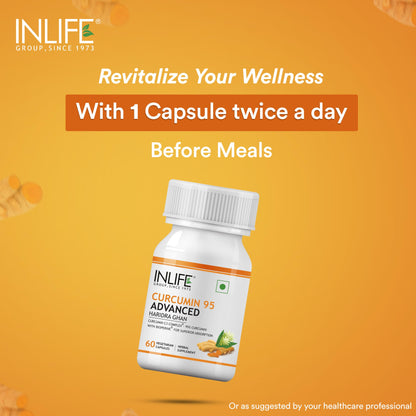 INLIFE Curcumin C3 Complex (95% Curcuminoids) 500 mg Turmeric with BioP- image 7