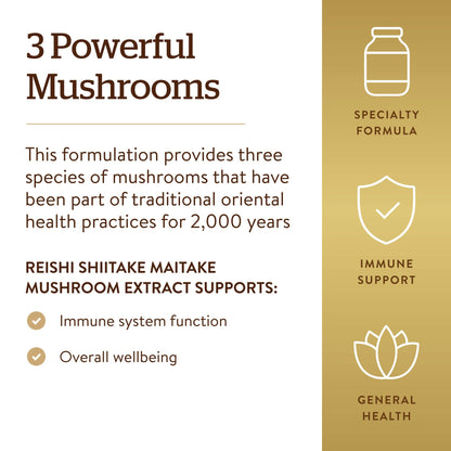 Solgar, Reishi Shiitake Maitake Mushroom Extract, 50 Vegetable Capsules- image 5