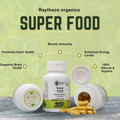RAYTHEON ORGANICS Superfood Capsules – Ultimate Superfood Supplement & Multivitamin Capsules for Enhanced Wellness, Energy & Immunity
