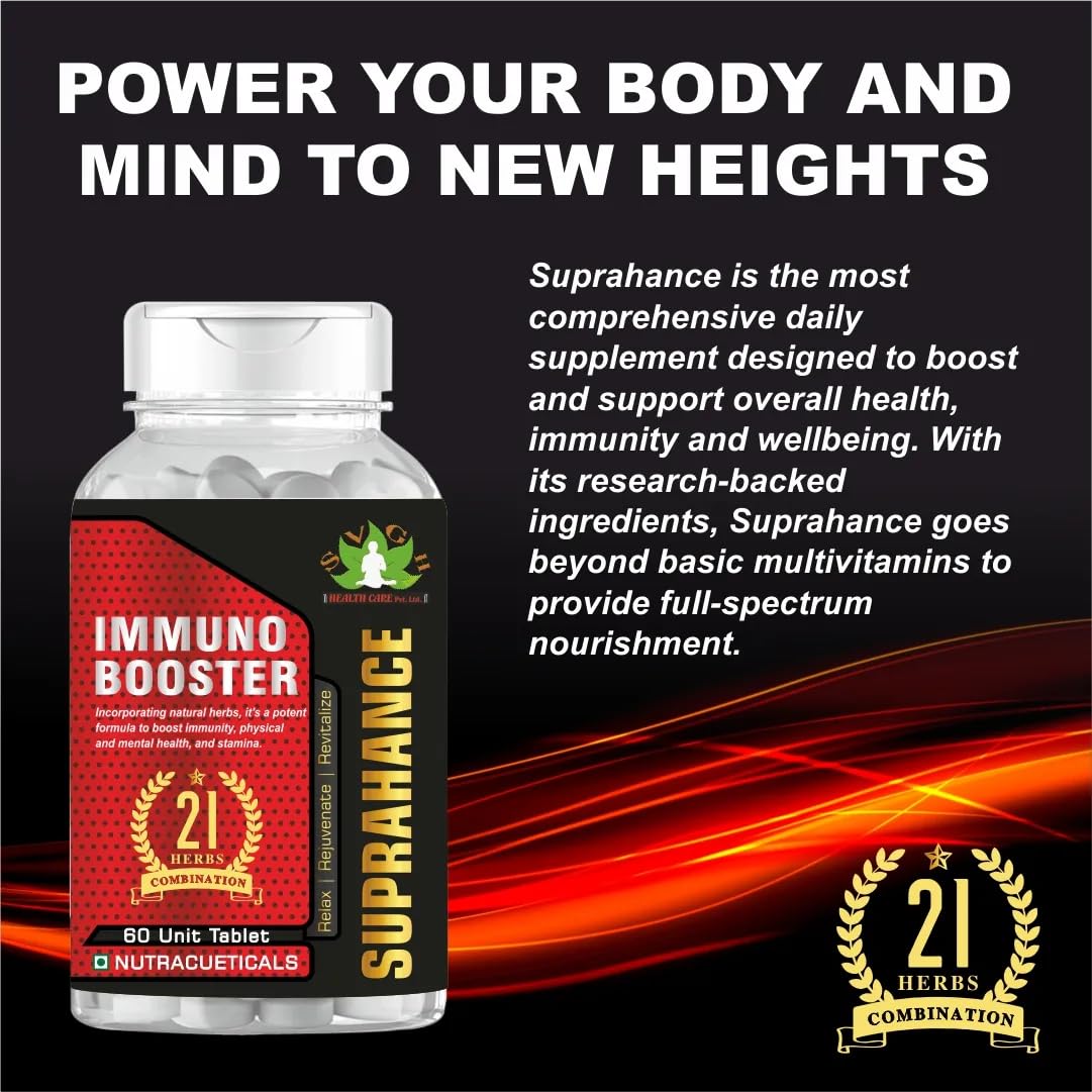 SVGH Health Care Suprahance Immuno Booster, Boost Overall Health – with Natural Ingredients, 60 Capsules – Men & Women