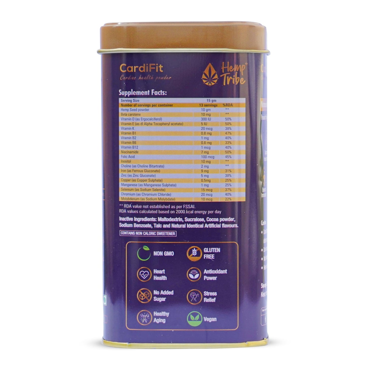 Hemp Tribe CardiFit Diabetic & Cardiac Formula | Hemp Seed Powder | Supports Heart Health & Blood Sugar | Rich in Antioxidants | Boosts immunity |Sugar free | Chocolate flavour | 200 grams