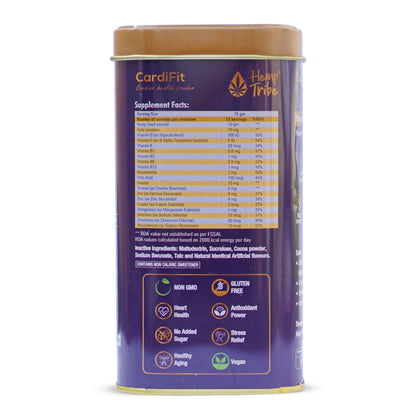 Hemp Tribe CardiFit Diabetic & Cardiac Formula | Hemp Seed Powder | Supports Heart Health & Blood Sugar | Rich in Antioxidants | Boosts immunity |Sugar free | Chocolate flavour | 200 grams