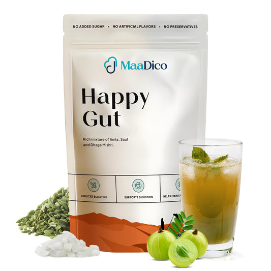 Maadico Gut Health Supplement Powder, 300 Gms | Natural Ayurvedic Herbal Powder for Digestion, Gut Comfort & Daily Wellness | With Amla, Saunf & Dhaga Mishri For Digestion | No Added Sugar |