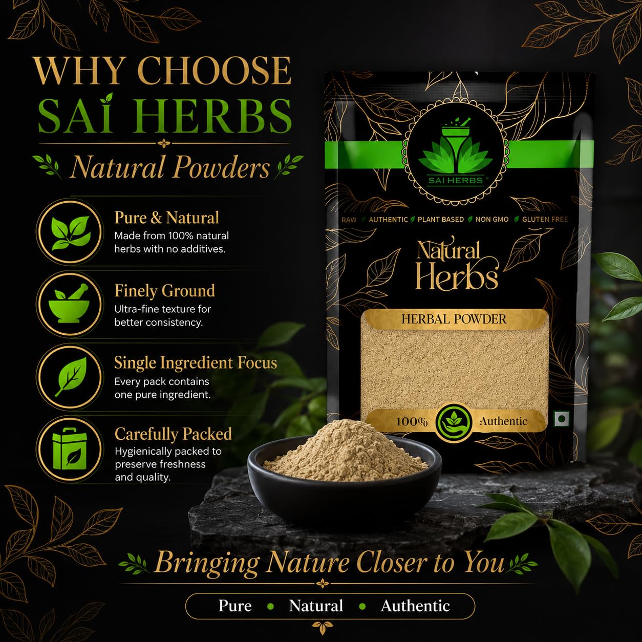 SAI HERBS Brahmi Centella Ayurvedic Powder – 100g