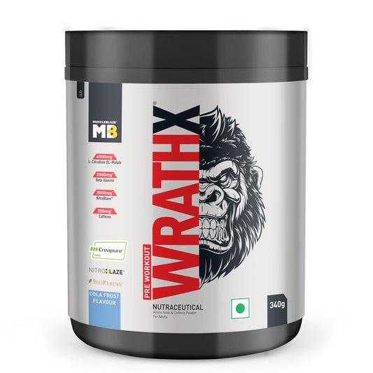 MuscleBlaze Pre Workout Wrathx With Creapure,Nitroblaze & Bioperine (Cola Frost,