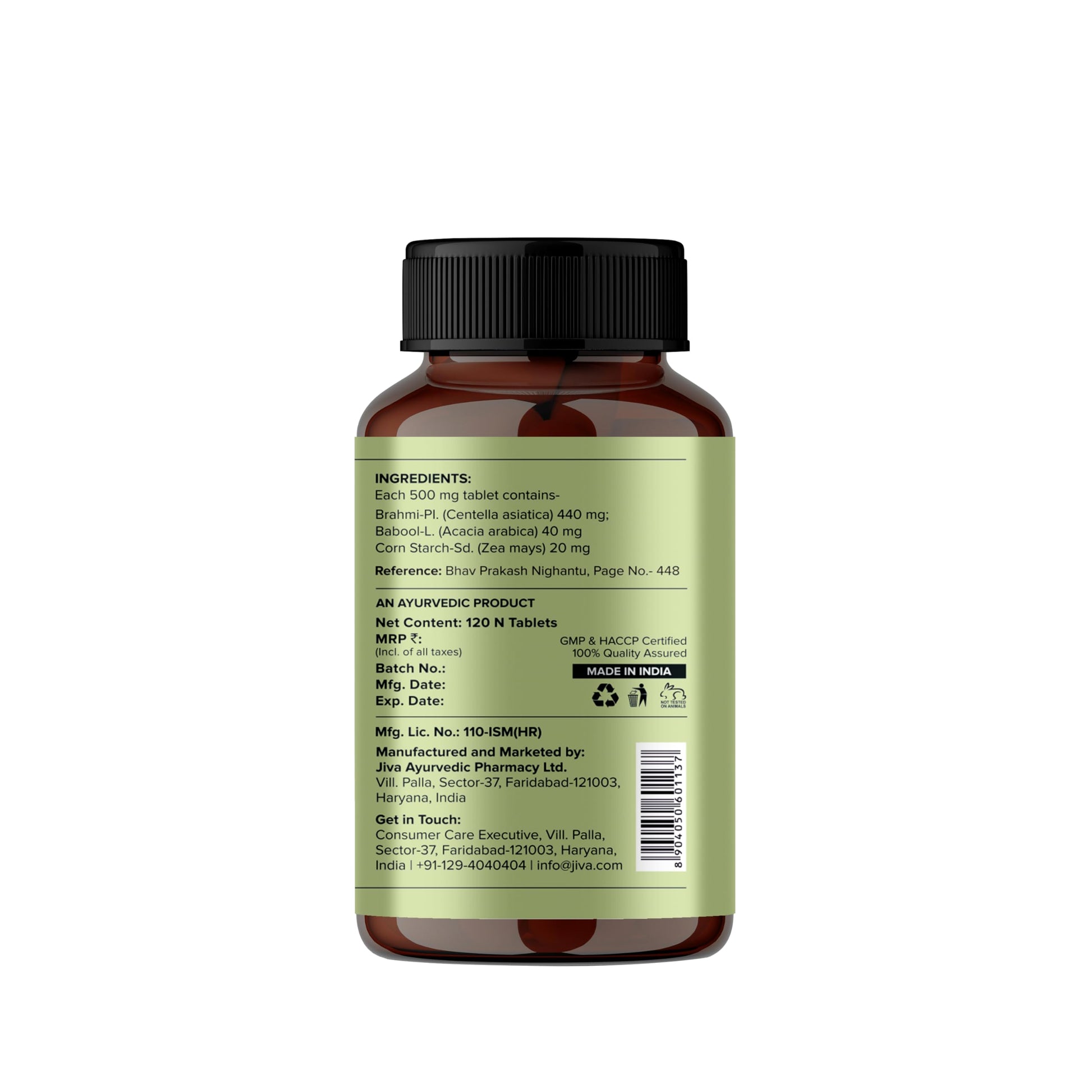 Jiva Brahmi Tablets 500mg | 100% Ayurvedic Formulation Rejuvenates Nerv- image 4