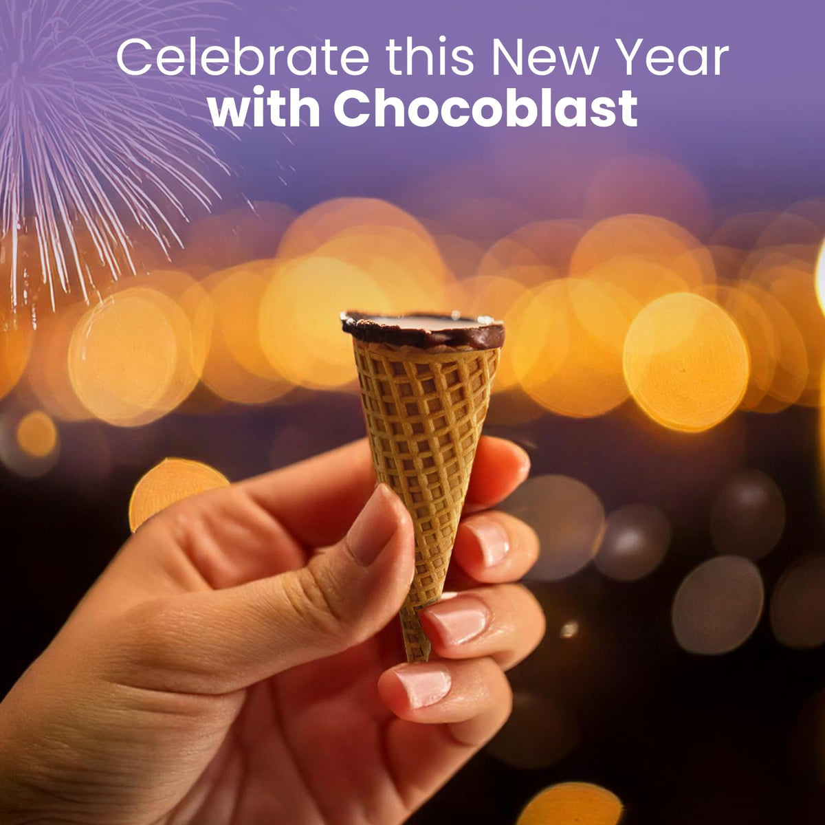 Pure Temptation Chocoblast Chocolate-Filled Waffle Cones [30 Pieces Chocolate Box] Snacks for Kids & Adults- Non-Meltable Gift Pack- Individually Wrapped Cone Bites- Roasted Almond