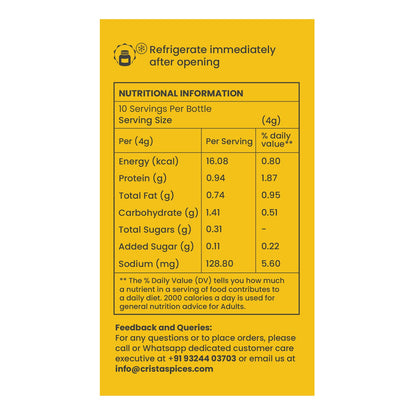 CRISTA Roman Cacio e pepe | Premium Herbs & Spices Blends | No Onion | No Garlic | Zero added Colours, Fillers, Additives & Preservatives | 40gms