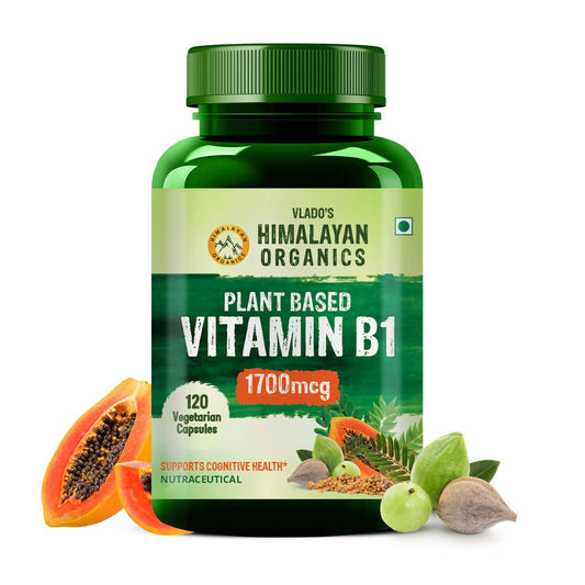 Himalayan Organics Plant-Based Vitamin B1 | Rich in Antioxidants (120 Capsules)