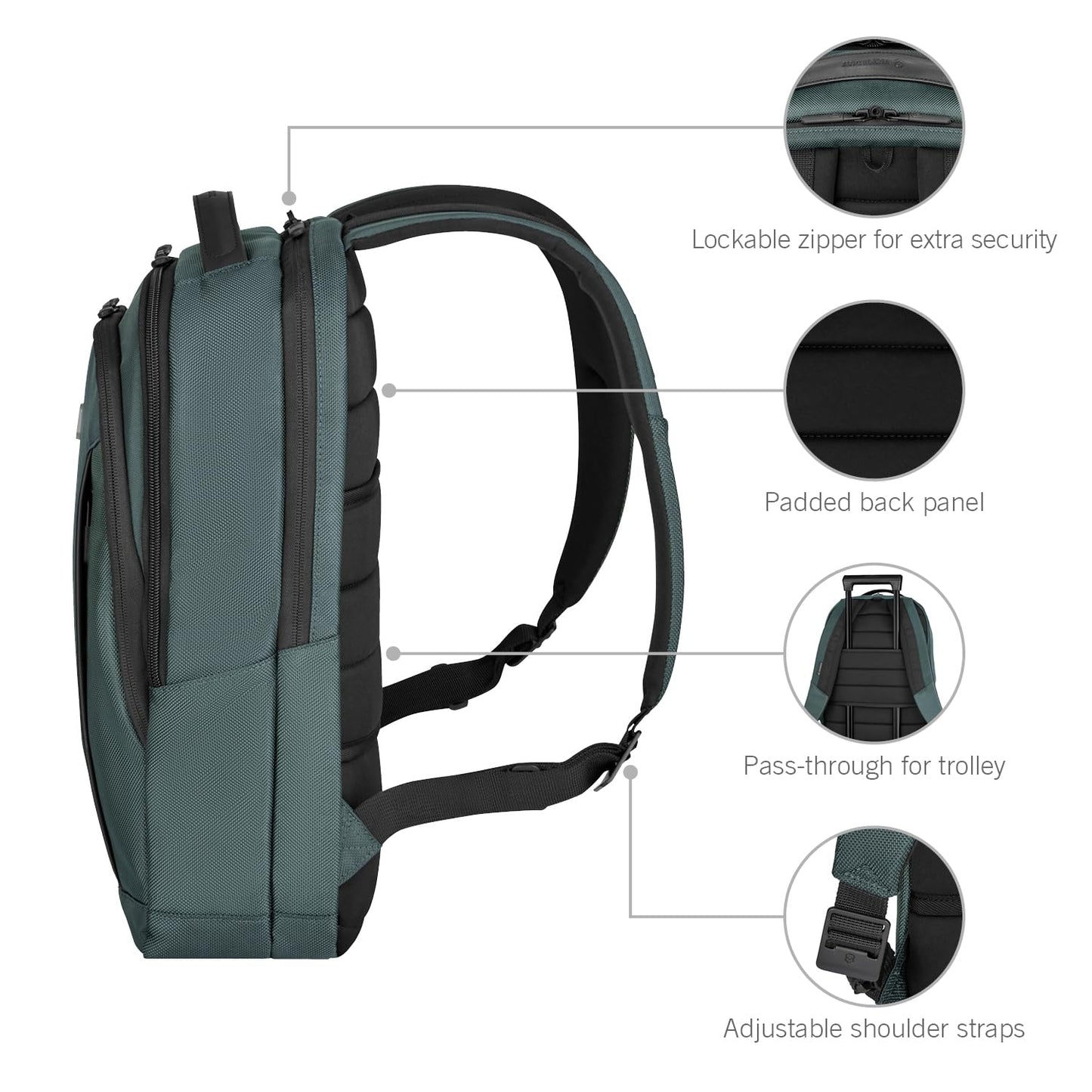 Victorinox Swiss Designed Backpack, Altmont Professional Compact Laptop Backpack, Storm, Dedicated Laptop and Tablet Compartment, Business Travel Office Bag For Men & Women, 16 Litres, (653286)