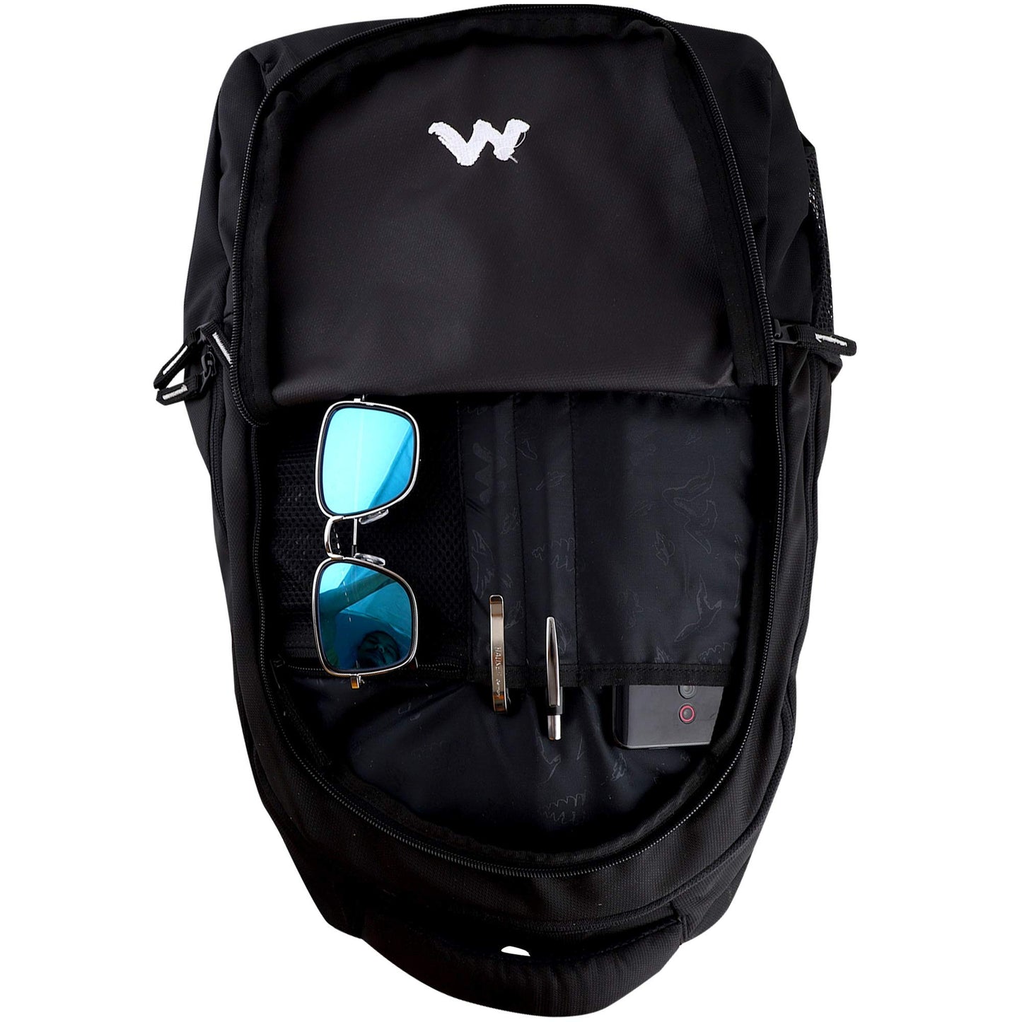 Wildcraft 2 3 Compartment Laptop Backpack with Rain Cover (Black)