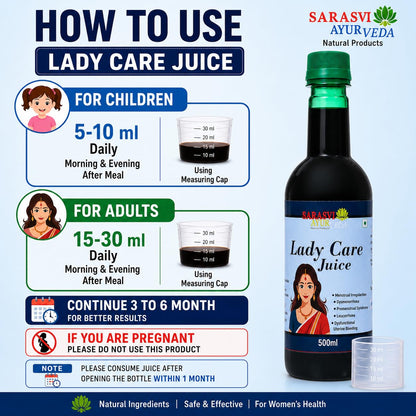 SARASVI AYURVEDA Ayurvedic Women Care Juice Combo | She care Herbal Wellness Drink for woman Daily Care Supplement for Feminine Wellness & General Well-Being | Supports Active Lifestyle, Hair & Skin Care | Each 1000 ml | Pack of 2