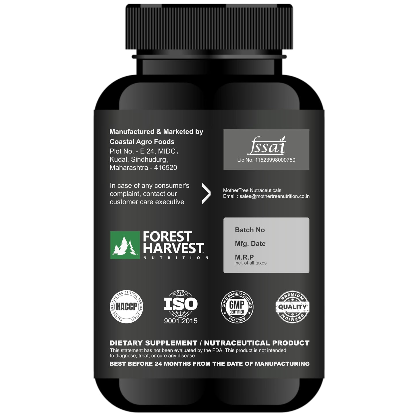 Forest Harvest Magnesium Complex | Magnesium Glycinate, Citrate & Oxide Blend | Supports Muscle, Nerve & Energy Function | 120 Veg Capsules | WHO-GMP, HACCP & ISO Certified