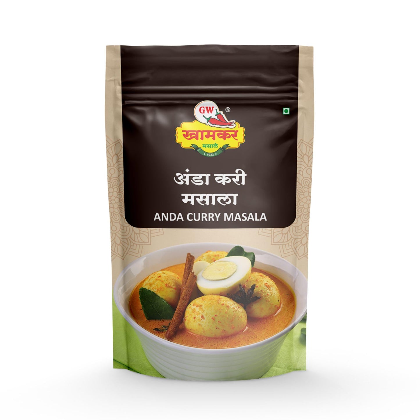 GW Khamkar SPL Anda Masala | Aromatic Indian Spices Blend | Cold Pressed | Traditional secret recipe | Perfect for Egg Curry & Fry | All-in-One Masala | Authentic Taste | No Artificial colour and Preservatives | Pack of 1- 185GM