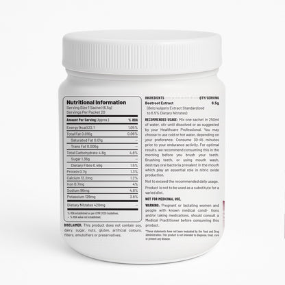 Unived Elite Beet-420 | Beetroot Extract standardized to 6.5% Dietary Nitrate, 420mg Nitrate Per Serving | Endurance Superfood for Athletes | Vegan, Caffeine-Free, Pre-Workout Powder| 20 Servings