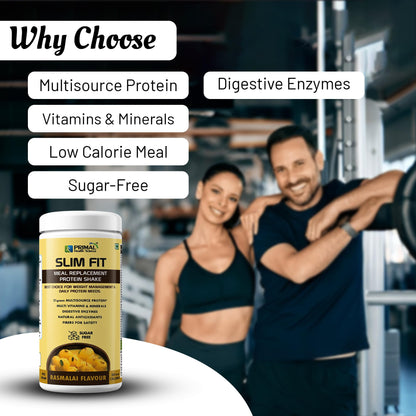 Primal Meal Replacement Protein Shake For Weight Control & Management | Sugar Free | Fiber | Digestive Enzymes | No Transfat | Vitamins & Minerala (400gm, Rasmalai)