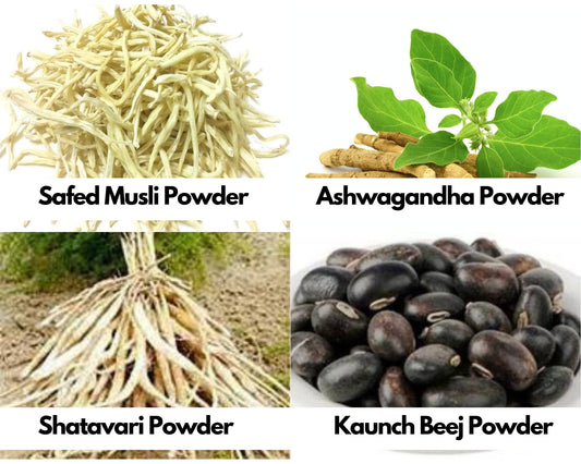 Shatavar, Safed Musli, Kaunch Beej & Ashwagandha Powder 400 gram [100 gram Each]