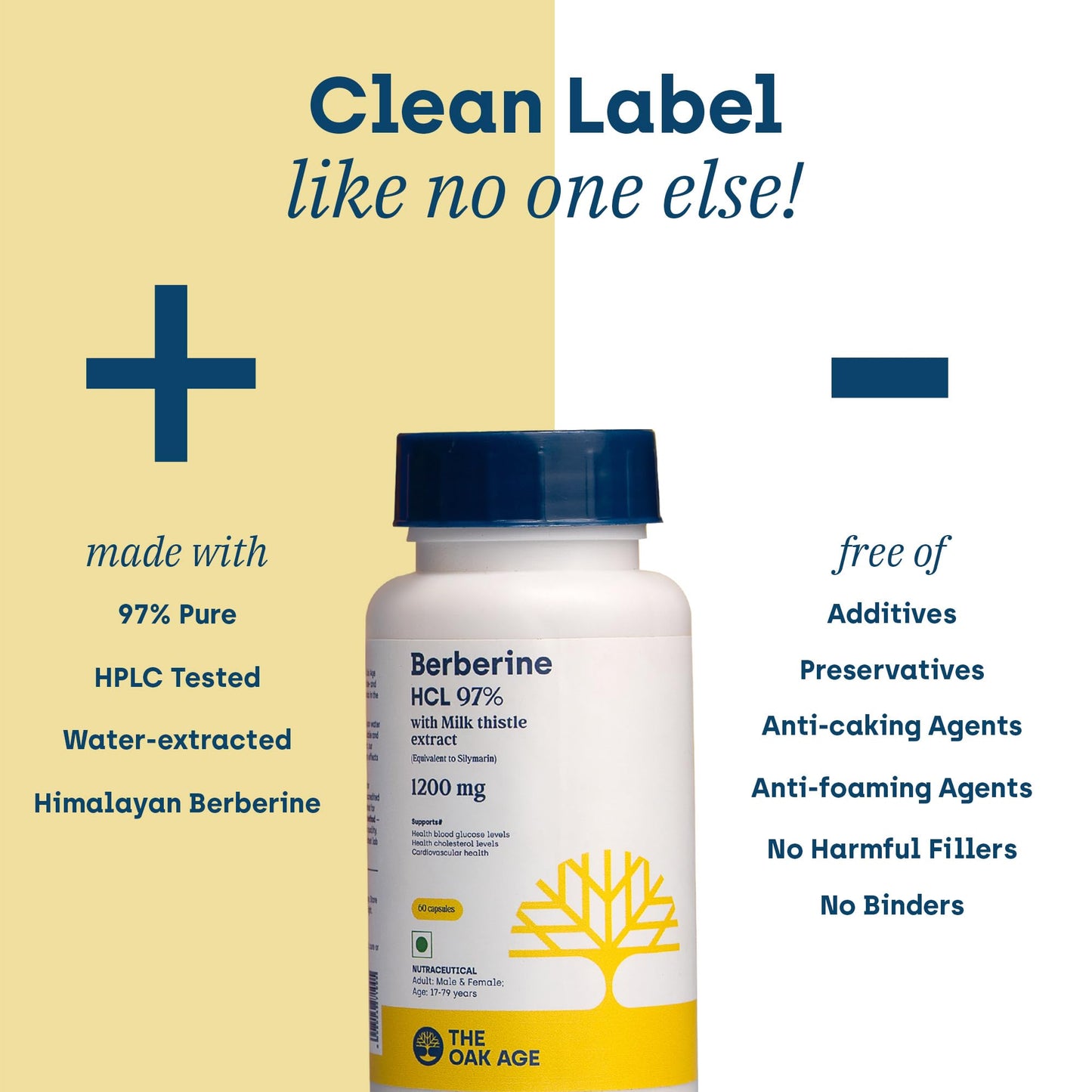 Premium Berberine Supplement with Milk Thistle – 97% Pure Berberine HCL from Himalayas – 3rd Party Lab Verified – Supports Healthy Blood Sugar, Metabolism & PCOS Wellness – 1200mg Per Serving