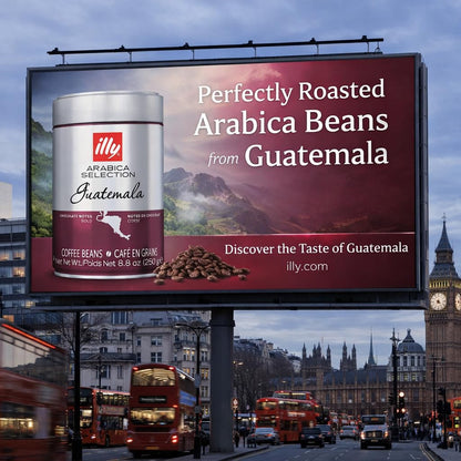 Illy Arabica Selection Guatemala Whole Bean Coffee 250g Tin, Premium 100% Arabica Beans with Chocolate Notes, Medium to Bold Roast Gourmet, Authentic Italian Coffee Beans for Espresso & Machines, By COUGAR – (Imported-UK)