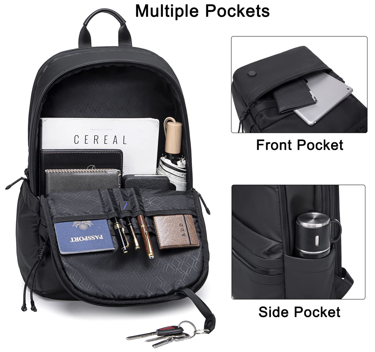 Arctic Hunter Compact Backpack for Men Women 21L One-Day-Capacity Slim 15.6" Laptop Bag Sleek Lightweight Water-resistant Small Laptop Backpack for Casual College Daypack