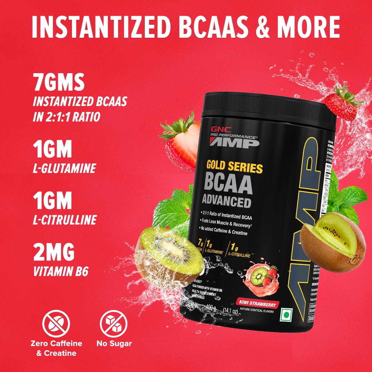 GNC AMP Gold Series BCAA Advanced | 400 gm | 30 Servings | Fastest Musc- image 9