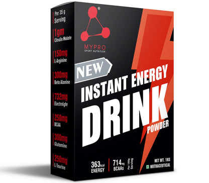 Mypro Sport Nutrition New Instant Energy Drink Powder(250mg Bcaas Per Serving)-For Boosting Energy, Physical Endurance, Strength & Performance for Men & Women-1 Kg/2.2 Lbs (Mango)