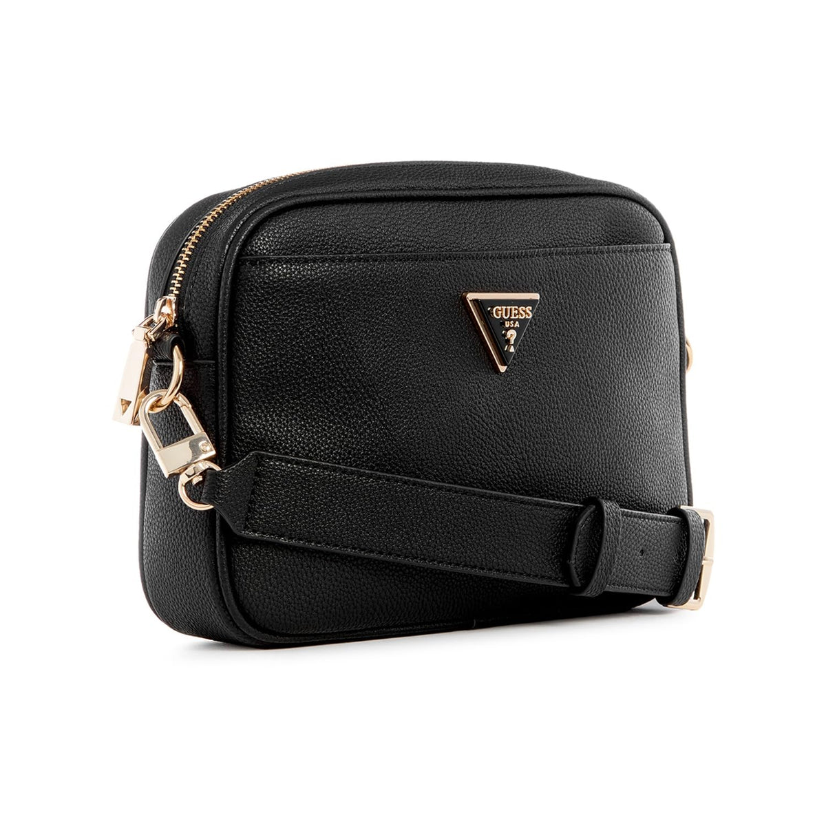 Guess Zipper PU Women's Casual Wear Camera Bag (BLACK, MEDIUM)