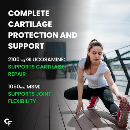 Carbamide Forte Glucosamine & Chondroitin MSM - Joint Support Supplement with Vitamins - 3900mg Per Serving – 10 Tablets