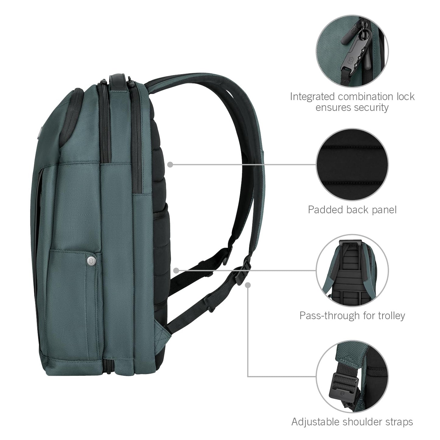 Victorinox Swiss Designed Backpack, Altmont Professional Deluxe Travel Laptop Backpack, Storm, Dedicated Laptop and Tablet Compartment, Business Travel Office Bag For Men, 25 Litres, (653292)