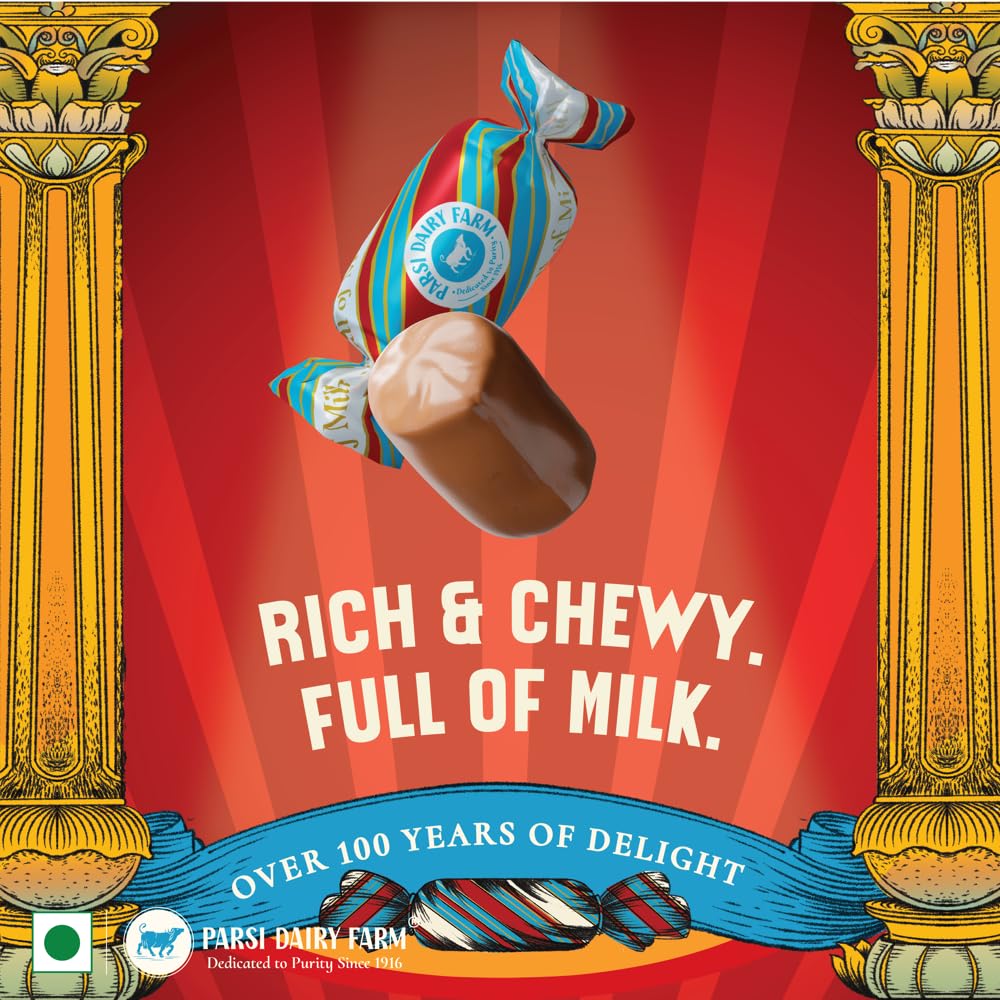 Parsi Dairy Farm The Great Indian Toffee | 100% Pure Milk-Based Rich Chewy Sweet | Over 100 Years of Delight | No Preservatives | Premium Gift Pack - 300gms