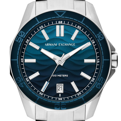 Armani Exchange Analog Blue Dial Men's Stainless Steel Watch-Ax1950