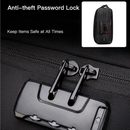 ah arctic hunter Golden Wolf Office Backpack for Men 26-38L TSA Lock Expandable Clothing Pocket Anti-theft Bag with Lock USB Port 17.3" Business Laptop Backpack for College Daily, Black
