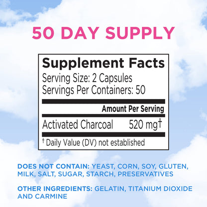 Charcocaps Dietary Supplement Anti-Gas Formula, 100 Count
