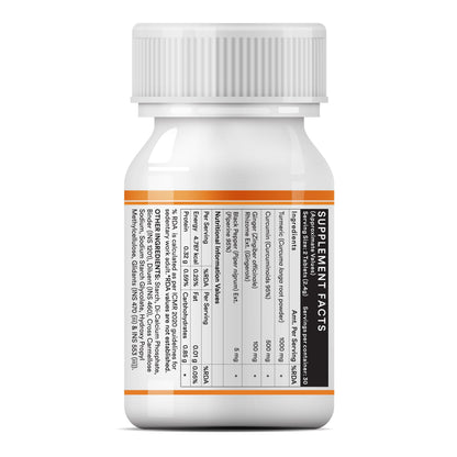 INLIFE Curcumin Tablets with Piperine | 95% Curcuminoids with Curcuma Longa Root Powder | Turmeric & Ginger Extract, 1605mg - 60 Tablets (Pack of 1)