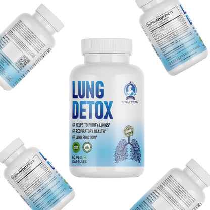 ROYAL SWAG Lung Detox Capsules For Smokers and Non-Smokers(60 Count) Cleanse and Detox Detoxify Lungs - Natural Respiratory Support Supplements For Lung Health and Detoxification