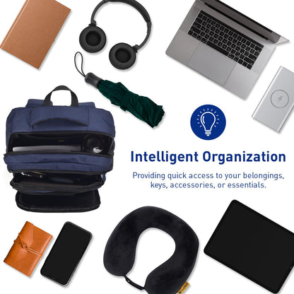 Travel Blue Vanguard Executive 15.4 Inches laptop Compartment, 25 L Casual Backpack,Organizer Pocket for Men Women Boys Girls Navy Blue