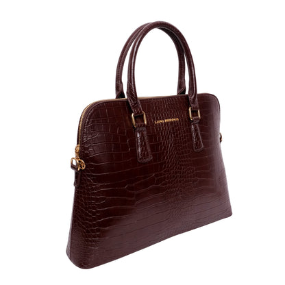 Lino Perros Womens Synthetic Leather Satchel, BROWN