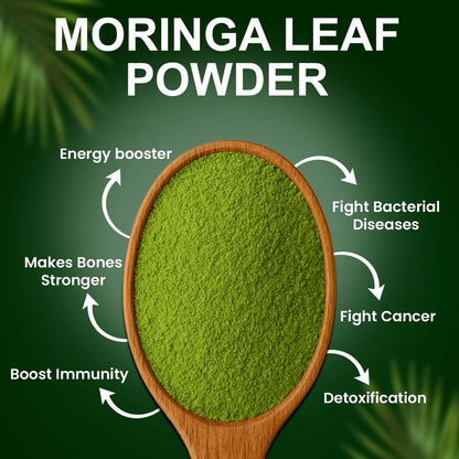 Turcy Moringa Leaf Powder 50g| Pure & Natural Organic | Essential Nutrition Superfood | Supports Energy, Stamina & Vitality | Rich in Vitamins & Minerals | Herbal Supplement for Wellness